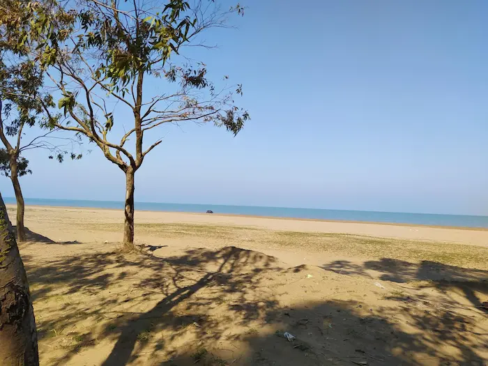 ساحل شنی چپکرود در کنار درختان سرسبز 25641653